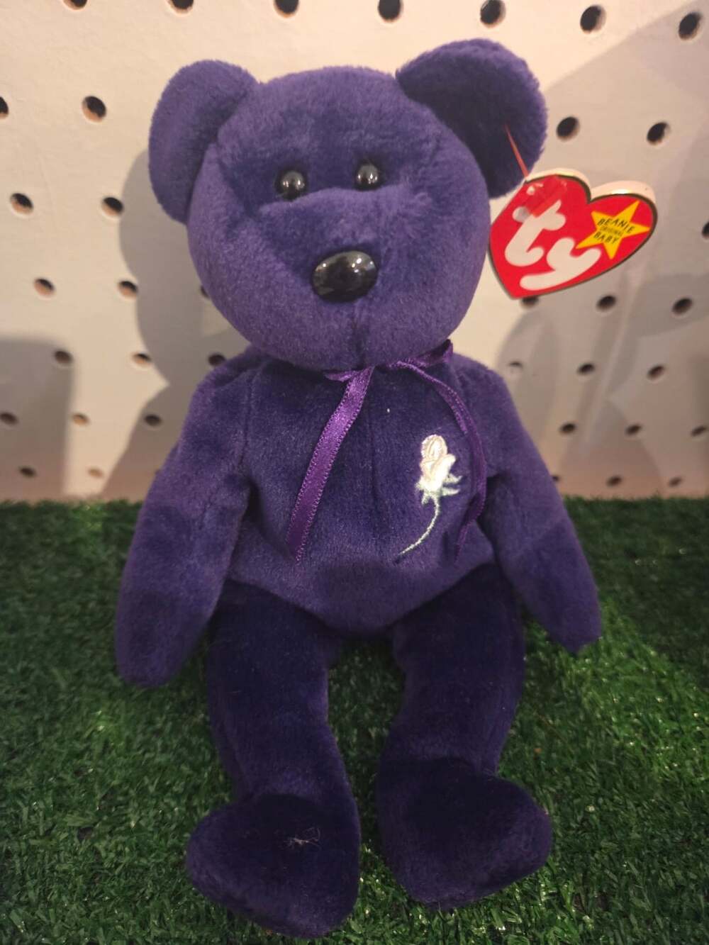 Ty Beanie Babies Princess Diana Bear Purple Retired